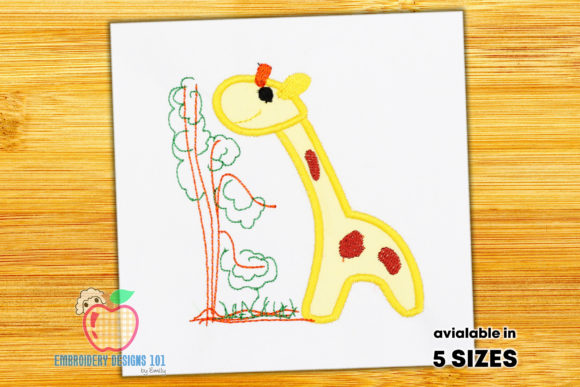 Adorable Baby Giraffe in Jungle Applique