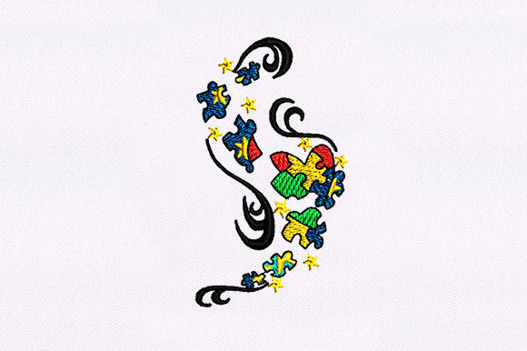 Autism: A Versatile Embroidery Design for Awareness