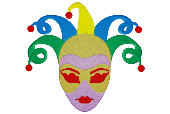 Carnival Face: A Festive Embroidery Design
