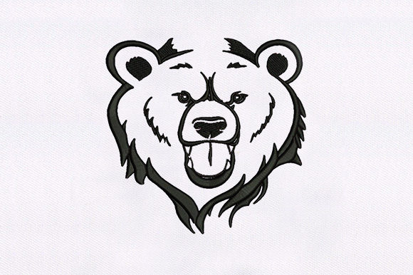 Charming Bear Face Embroidery Design for Your Projects