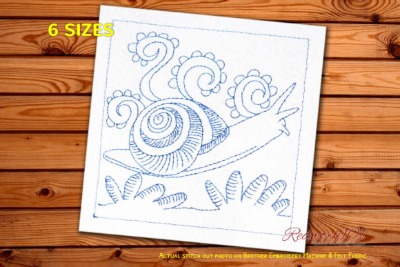 Charming White-lipped Snail Embroidery Design