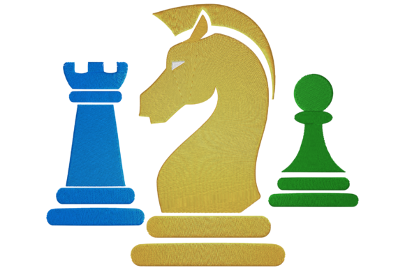 Chess Pieces: A Smart and Sleek Embroidery Design