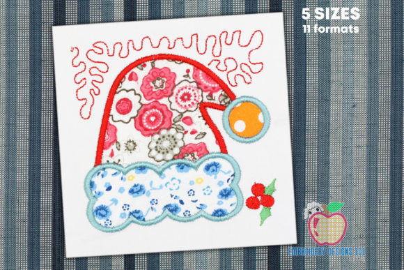 Festive and Charming Santa Hat Applique Design