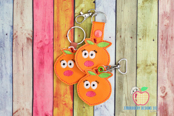 Ripe Peach with Green Leaf ITH Keyfob Review